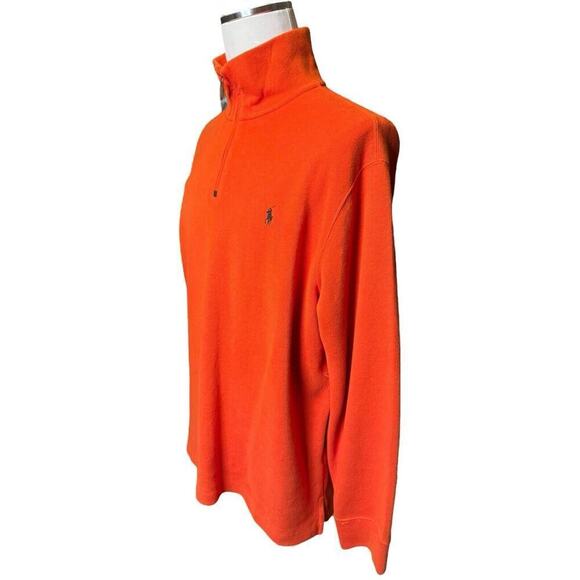 Ralph Lauren Polo Orange Quarter Zip Pullover Sweater Men’s XL 100% Cotton - Picture 2 of 8